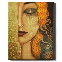 Set pictura pe numere, cu sasiu, Lacrimi aurii - vopsea aurie, 40x50 cm