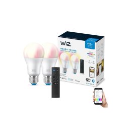 SET 2x bec LED RGBW dimabil WiZ A60 E27/8,5W/230V 2200-6500K Wi-Fi + telecomandă