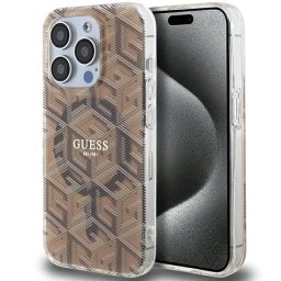 Husa iPhone 15 Pro Max 6.7" brown hardcase IML GCube MagSafe