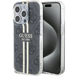 Husa iPhone 15 6.1" brown hardcase IML 4G Gold Stripe
