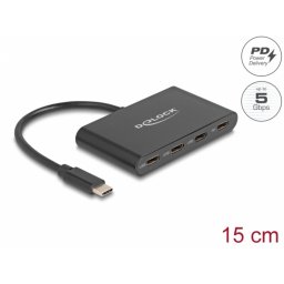 HUB USB 3.2 Gen1 type C la 3 x USB type C + PD 100W, Delock 64174