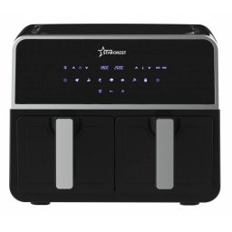 Friteuza cu aer cald STARCREST SFR-9200BK, 1800 W, Cos Dublu, 9 litri, Termostat 80 - 200 C, 8 programe predefinite, Negru