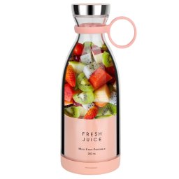 Mini Blender Portabil STARCREST SB-214BPK, Incarcare Wireless, Multifunctional, Auto-curatare, Capacitate 350ml, 4 Lame 3D, Putere 20.000 rpm, Roz