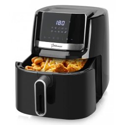 Friteuza cu aer cald STARCREST SFR-6250BK, 1600 W, 6.5 Litri, Termostat 80 - 200 C, 10 programe predefinite, Negru