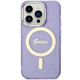 Husa Guess GUHMN61HCMCGU - Carcasă rigidă - compatibil cu Apple iPhone 11 / Xr 6.1" / Glitter - MagSafe, Glitter - culoare Mov, Auriu