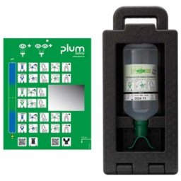 Statie pentru clatirea ochilor iBox 1, cu solutie 1000 ml, 0.9 clorura de sodiu, Duo, Plum