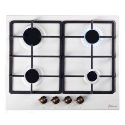 Plita incorporabila STARCREST SGH-4080CR, Gaz, 4 arzatoare, Aprindere electrica, Gratare fonta, Design Retro, Bej