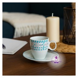 FUTURE Serviciu cafea portelan Bohemia decor argint 6 persoane 100 ml