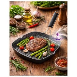 BACODA Tigaie grill aluminiu turnat inductie 28*28*4 cm