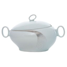 FUTURE PLATINUM Supiera cu capac portelan Bohemia cu decor platina 2700 ml