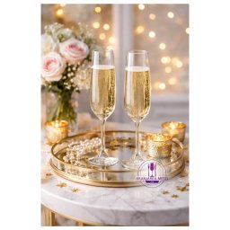 APUS Set 6 pahare sticla cristalina Bohemia sampanie flute 200 ml