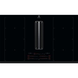 Plita incorporabila cu hota integrata Electrolux KCC85450, Inductie, 4 zone de gatit, Hota utere absorbrie 630 mc/h, FlexiBridge, Booster, Timer, Negru