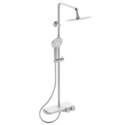 Coloana de dus cu termostat Ideal Standard Ceratherm S200 si palarie Round 250mm, crom lucios
