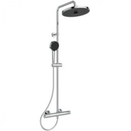 Coloana de dus cu termostat Ideal Standard Ceratherm T25+ si palarie Round 260mm, crom lucios