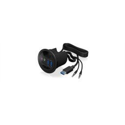 IcyBox Desk Hub 2x USB 3.0, 1x USB 3.0 Type-C, audio input/output, SD reader