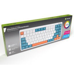 Tastatura FINA 84 Outemu Red Switch, Fara fir, Bluetooth, USB, Wireless, Layout US, Alb