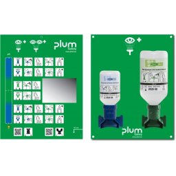 Statie pentru clatirea ochilor deschisa, cu solutie 200 ml pH Neutru 4.9 fosfat si 500 ml 0.9 clorura de sodiu, Plum