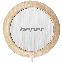Incalzitor pentru cana Beper P201UTP003, USB, Diametru 10.5 cm, Gri/Maro