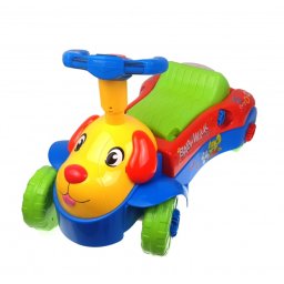 PRODUS RESIGILAT - Premergator, masinuta fara pedale, 2 in 1, cu volan, forme geometrice, sunete si lumini "Dog Walker" - A2018-3