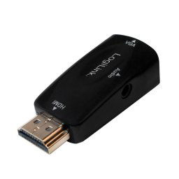Adaptor video HDMI (T) la VGA (M) + Jack 3.5mm (M), rezolutie maxima Full HD (1920 x 1080) la 30Hz, black