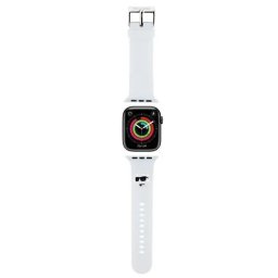 Husa Karl Lagerfeld 3D Rubber Choupette Heads Strap for Apple Watch 38/40/41mm - White