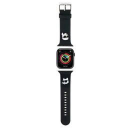 Husa Karl Lagerfeld 3D Rubber Karl&Choupette Heads strap for Apple Watch 38/40/41mm - black