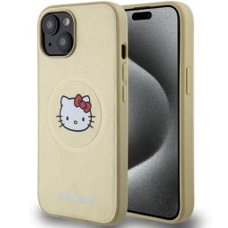 Husa Leather Kitty Head MagSafe case for iPhone 14 - gold