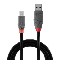 Cablu Lindy LY-36733, USB 2.0 - MicroUSB, 2m, Negru