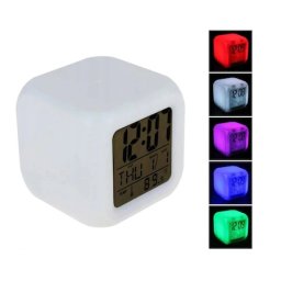 Ceas de masa Cameleon digital iluminat LED, Malatec, temperatura, calendar, functie alarma, 8 melodii