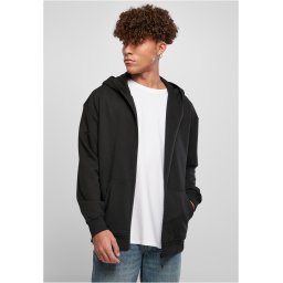 Bio hoodie with zipper in black