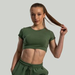 STRIX Tricou pentru femei Essential Crop Top Cedar Green XS