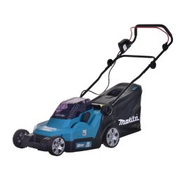 pe acumulator latime taiere 38 cm inaltime taiere 20-75 mm cos colector 40 L functie colectare/mulcire fara incarcator si acumulator in setul de livrare Negru/Bleu