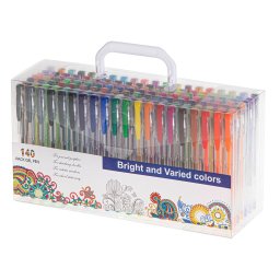 Set 140 pixuri cu gel multicolore si cu sclipici, 15 cm