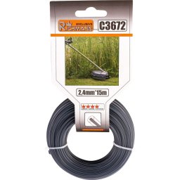 Fir rezerva cositoare, trimmer cu insertie metalica, DUO, 2.4 mm x 15 m, Richmann Exclusive