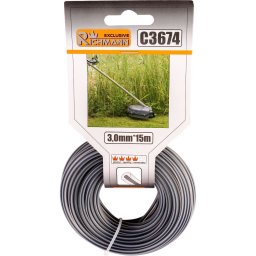 Fir rezerva cositoare, trimmer cu insertie metalica, DUO, 3 mm x 15 m, Richmann Exclusive