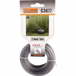 Fir rezerva cositoare, trimmer cu insertie metalica, DUO, tip stea, 2.4 mm x 15 m, Richmann Exclusive