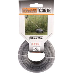 Fir rezerva cositoare, trimmer cu insertie metalica, DUO, tip stea, 3 mm x 15 m, Richmann Exclusive
