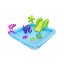 Piscina gonflabila pentru copii, de joaca, cu tobogan, 239x206x86 cm, Bestway Fantastic Aquarium