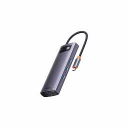 DOCKING Station Baseus Metal Gleam- conectare PC USB Type-C- Type-C to HDMI x 1+USB3.0 x 3 + PD x 1+VGA x 1- albastru WKWG030013