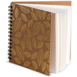 Album cu spirala, 30 x 30 cm, ivory, 180 gsm, 30 file, Golden Leaves, Happy Color