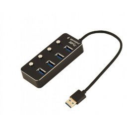 HUB USB 3.0 cu 4 porturi USB-A + switch ON/OFF, Gembird UHB-U3P4P-01