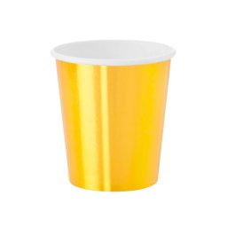 Set 10 pahare din carton natural, 200 ml, culoare aurie