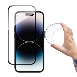 Full Cover Flexi Nano Glass tempered glass for iPhone 14 Pro Max flexible with a black frame