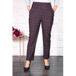 Pantalon Cu Talie Inalta Carouri