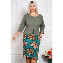 Rochie cu peplum Zena olive