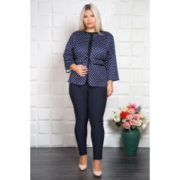 Compleu elegant sacou si pantalon Evelin bleumarin
