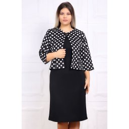 Sacou dama elegant cu buline negru