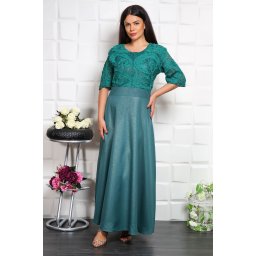Rochie Lunga Stralucitoare Patricia Verde