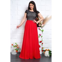 Rochie Lunga De Ocazie din tul Rosie
