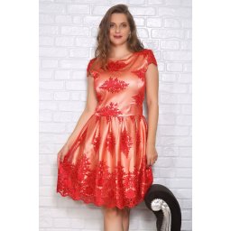 Rochie Eleganta Clara Broderie Rosu